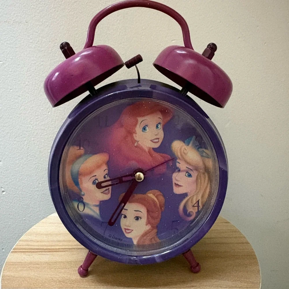 Disney Purple and Pink Princess Twin Bell Alarm Clock